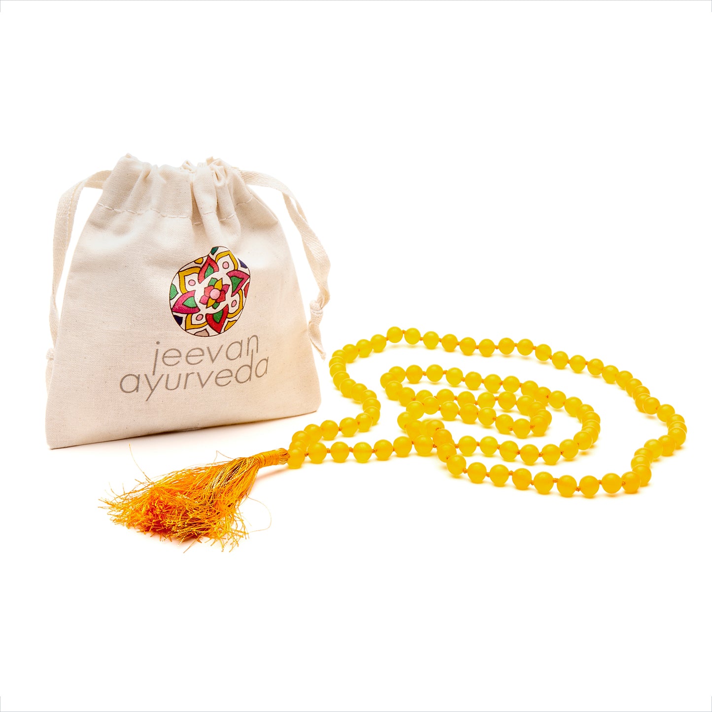 Yellow Agate Mala 108+1 Beads