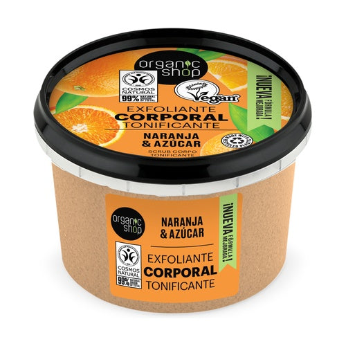 Exfoliante corporal naranja siciliana y azúcar. Certificado.